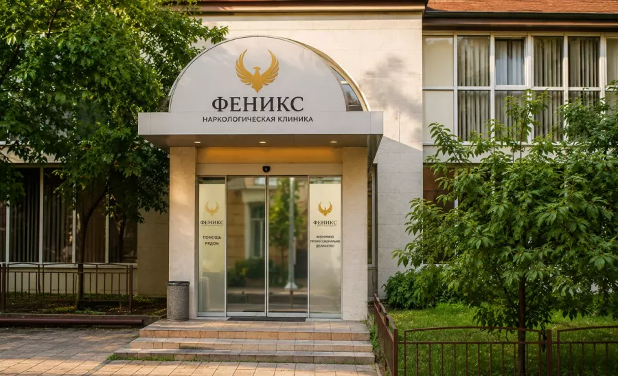 Вход в наркологическую клинику «Феникс» в Морозовске